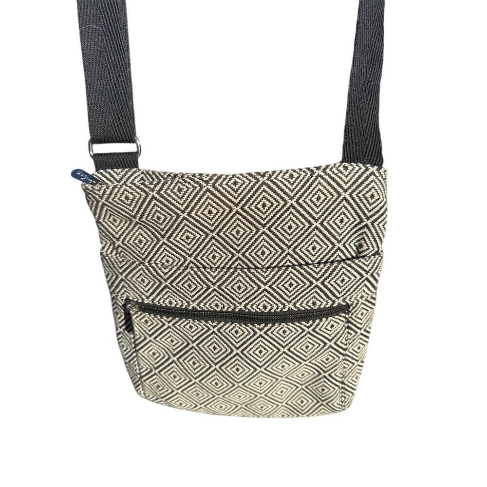 Thirty One Gifts Black White Geometric Crossbody Organizer Bag - Picture 3 of 8